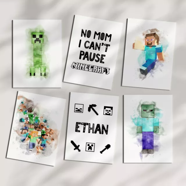 Minecraft Kids Gaming Poster A3 Printed on 260gsm Quality Paper - Free  Postage!