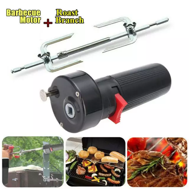 Elektrischer Grillspieß Grillmotor Set Drehspieß Grill Rotisserie BBQ Spieß Tool
