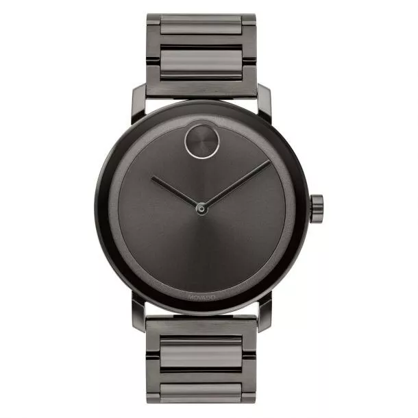NEW Movado BOLD Evolution Gunmetal Ion-Plated Stainless Steel 40mm Watch 3600509
