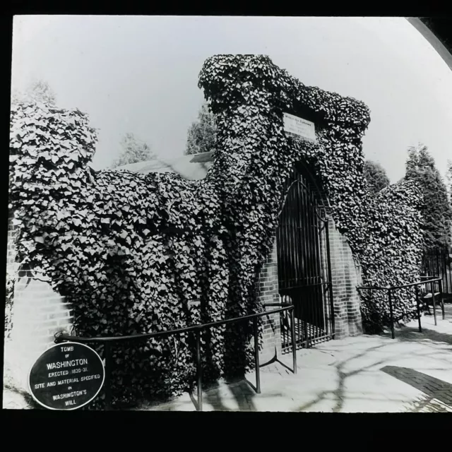 Vtg Magic Lantern Glass Slide Photo Washingtons’ Tomb At Mount Vernon