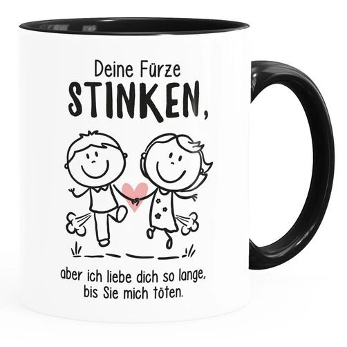 Kaffee-Tasse Deine Fürze stinken aber ich liebe dich Geschenk Freund Mann