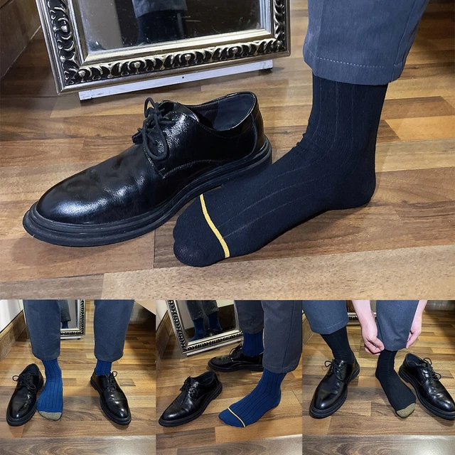 Hommes Mâle sur Tout Mollet Chaussettes Affaires Coton Hauteur Genou Rayure Pour