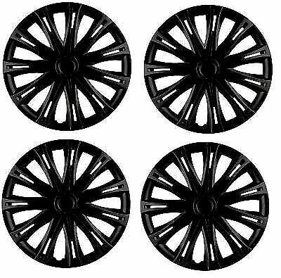 Wheel Trims 15" Hub Caps Spark Plastic Covers Set of 4 Black Specific Fit R15
