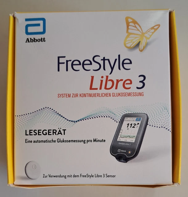 ABBOTT FREESTYLE LIBRE 3 Blutzucker Lesegerät in mg/dl + Ladegerät ...