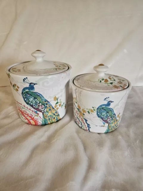 222 Fifth Andalusia Peacock Storage Canisters