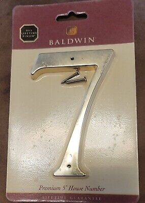 Baldwin Premium 5" Número de casa #7 en oro Nuevo 003 acabado de por vida 2001.