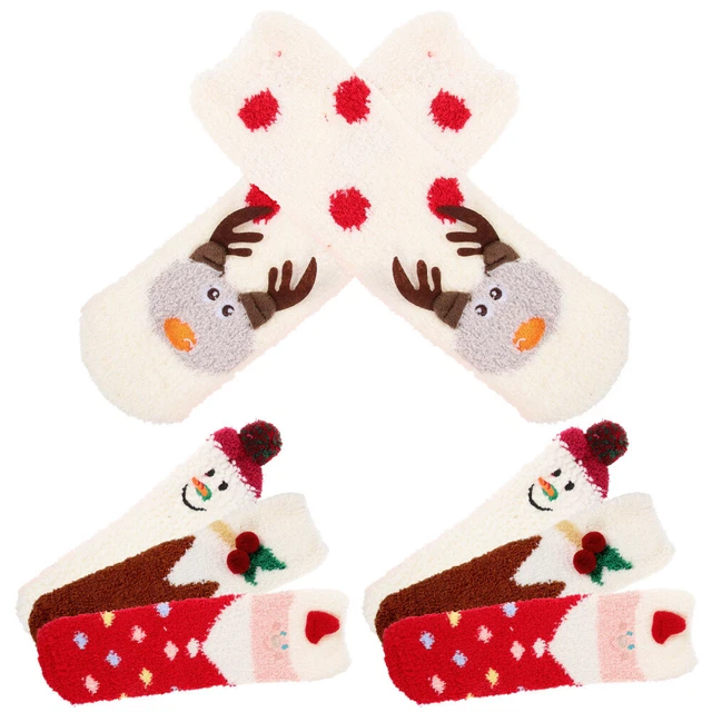 4 Pairs Bas De Noel Chaud Chaussettes Mode Femme Fantaisie Pour Femmes