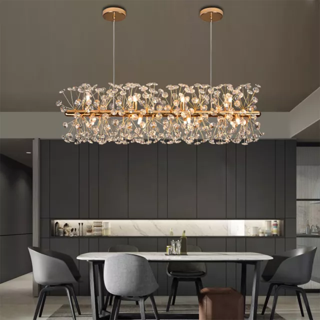 Ceiling Light LED Lights Gold Crystal Chandelier Pendant Dandelion Hanging Light