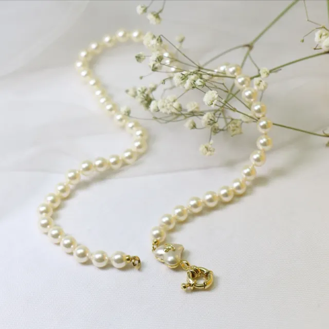 VIVIENNE WESTWOOD MINI Heart White Pearl Necklace Choker Chain Gold NO ...