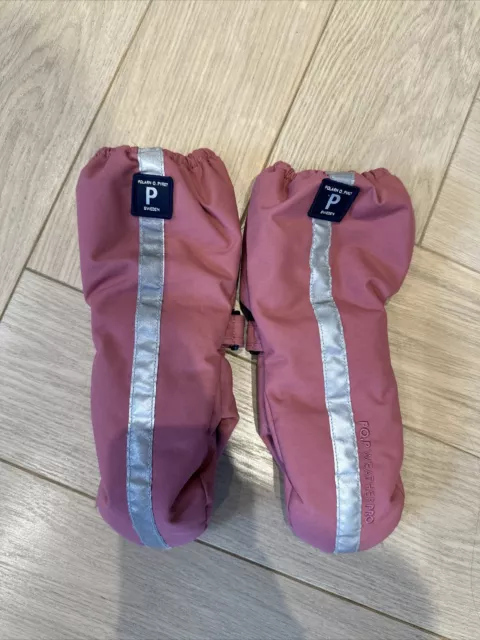 Polarn O Pyret Kid Padded Winter Mittens 4-6years - Waterproof Ski Pink