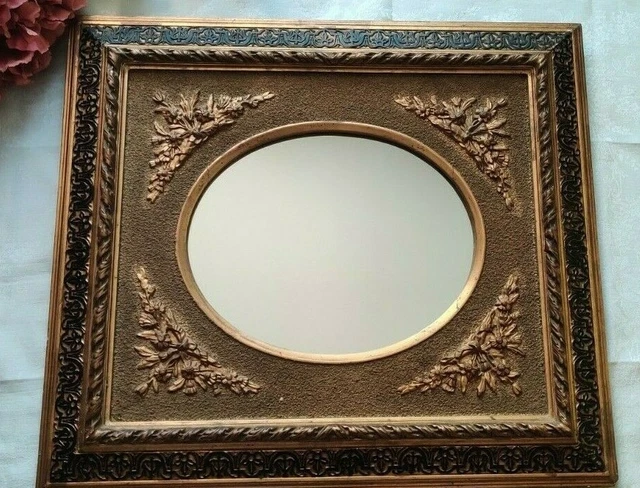 Miroir ancien en bois et stuc d'époque 19eme NAPOLÉON III
