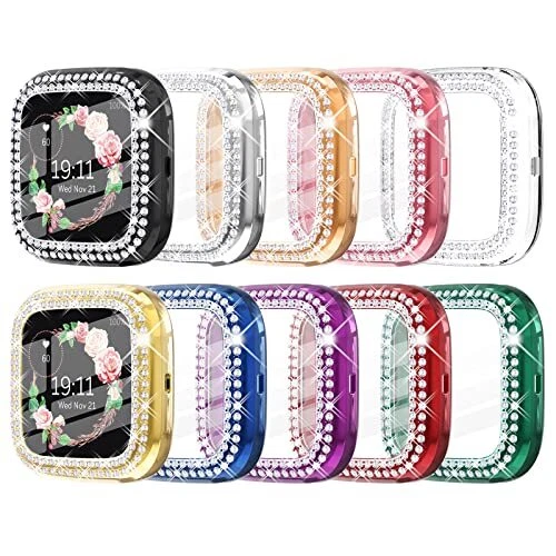 CHANCHY 10 Pack with Fitbit Versa 2 Screen Protector Case Soft TPU Full Prote...