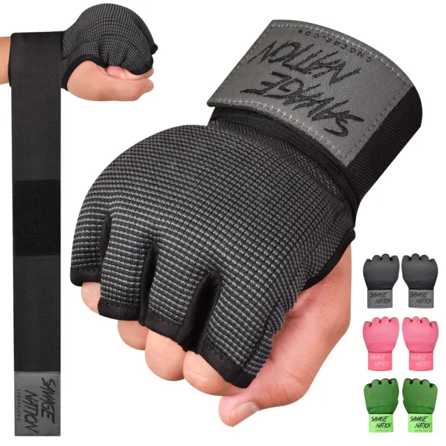 Everox Gel Padded Inner Gloves with Hand Wraps MMA Muay Thai Boxing Fight  PAIR