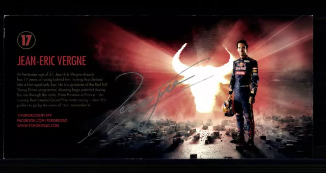Jean Eric Vergne Formula 1 2012-14 Autograph Card Original Signed + G 40557