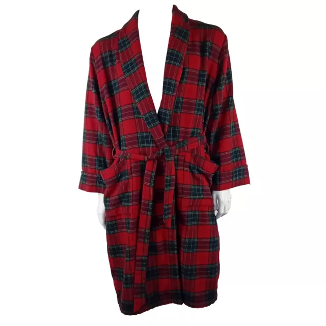 KINGSROBE vintage mens size L dressing gown New Zealand red check robe