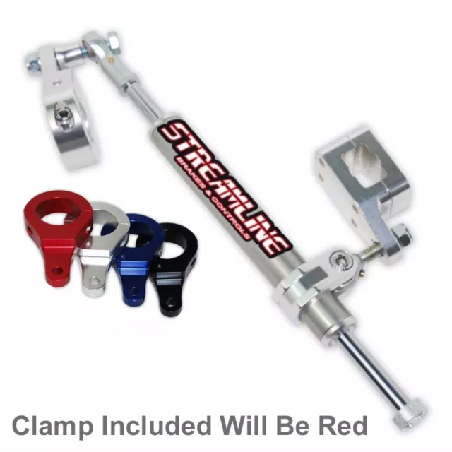 Streamline 11 Way Steering Stabilizer Rebuildable Yamaha YFZ450 04-15 Red