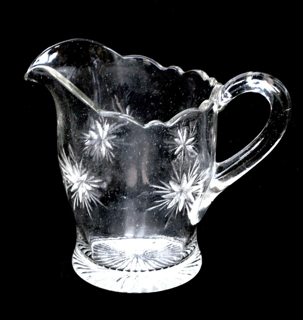 antique EAPG creamer CREAM PITCHER Indiana Glass 152 BETHLEHEM STAR 1913