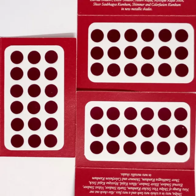 Traditional Shilpa Gold Sticker Deep Red KumKum Bindi Tikka - Size 3(Pack of 3)