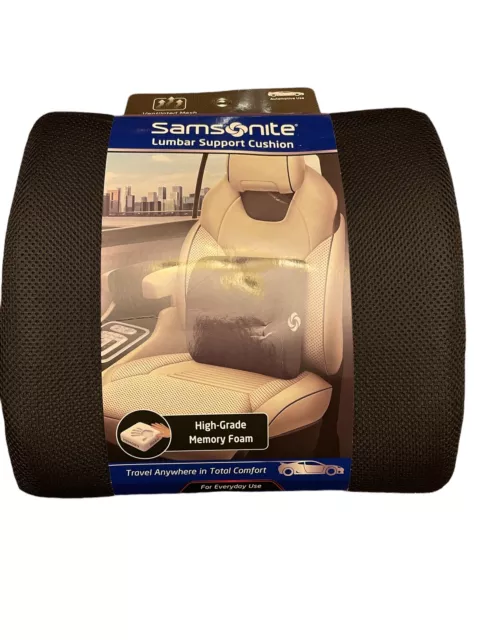 Samsonite AUTOMOTIVE LUMBAR SUPPORT CUSHION Premium Memory Foam Ventilated Mesh