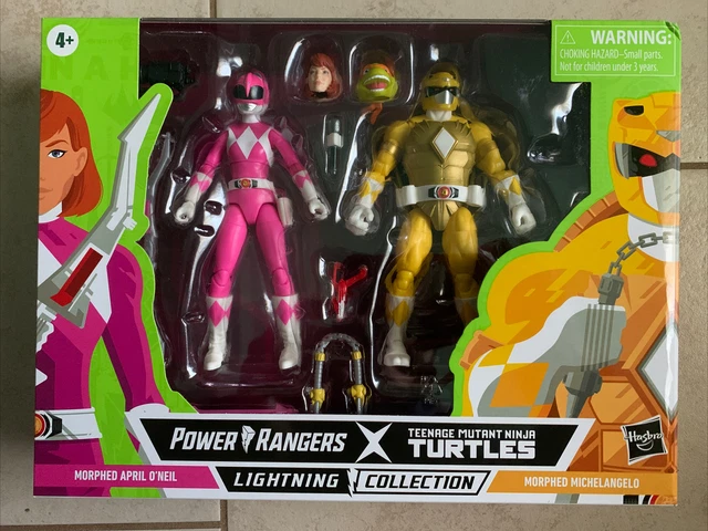 TMNT Ninja Turtles X MMPR Power Rangers April O'Neil & Morphed Michelangelo New
