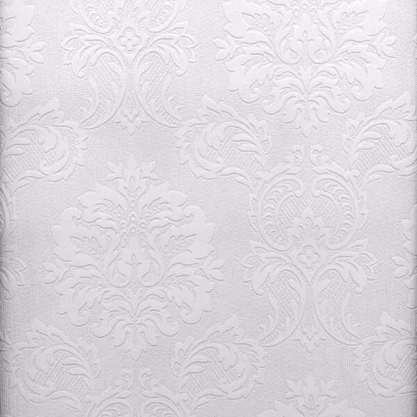 497-32808 Victorian Damask Paintable Wallpaper. Prepasted. New