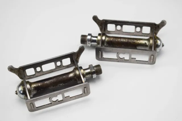 CHATER LEA VINTAGE ROAD/ TRACK BICYCLE STEEL PEDALS, C.1950s (1)