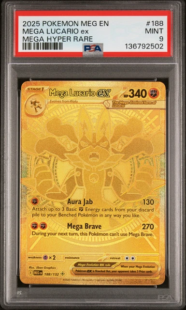 2025 POKEMON MEG En-Mega Evolution Mega Hyper Rare #188 Mega Lucario Ex ...