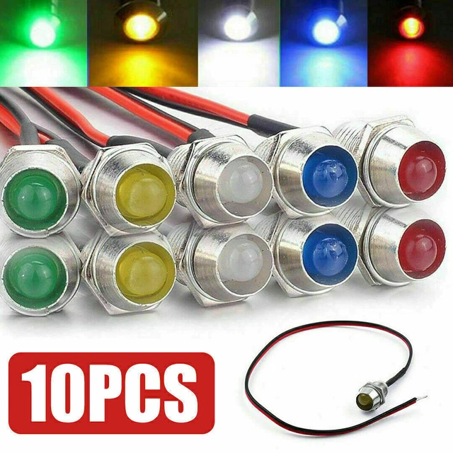 8mm LED Light Car Boat Dash Dashboard Panel Indicator Warning Lamp Accessories