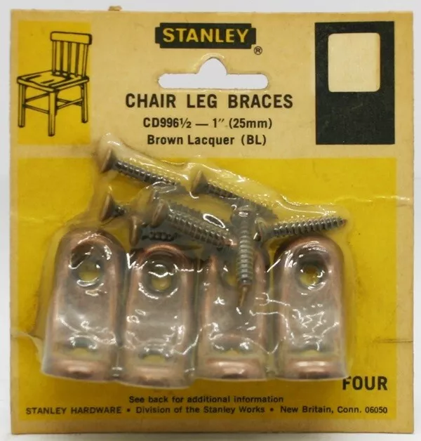 Vintage Stanley 1" Chair Leg Braces, Set of 4 - NOS