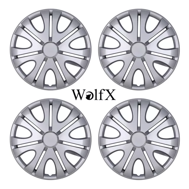 14" Set of 4 Wheel Covers Snap On Full Hub Caps R14 Tire Dodge Ford Honda Mazda