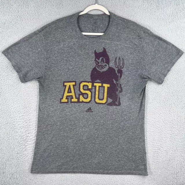 Arizona State Sun Devils Shirt Mens XL Adidas Gray Soft Cotton Blend NCAA