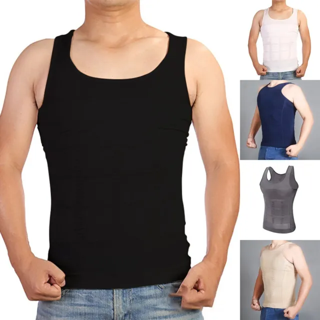 Gilet de compression homme contrôle du ventre sous-vêtements minceur haut bleu
