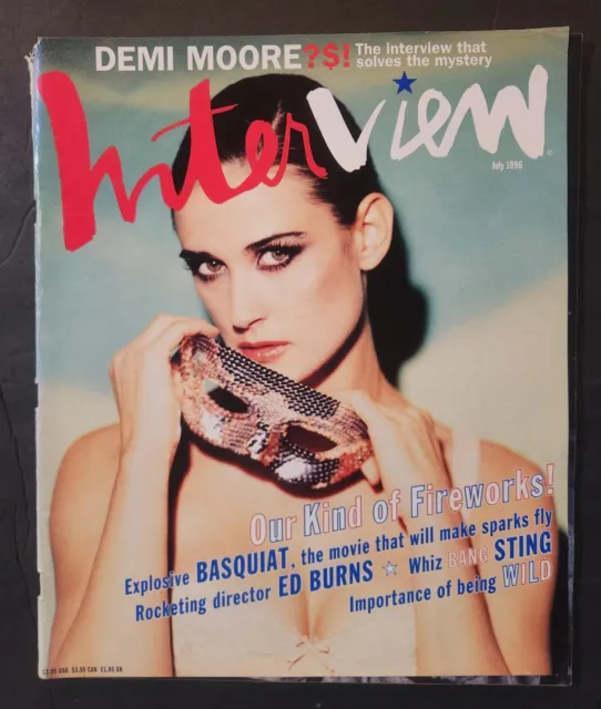 Andy Warhol's Interview Magazine July 1996 Demi Moore - Fashion ~ Art ~ Music