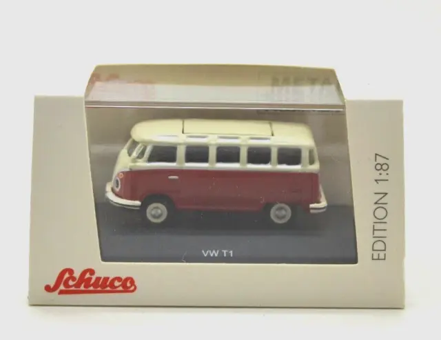 1:87 - Schuco  VW T1b Samba Bus / rot-weiß
