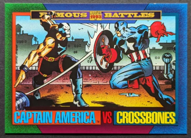 Captain America vs Crossbones 1993 Skybox Famous Battles Marvel Card #162 (NM)