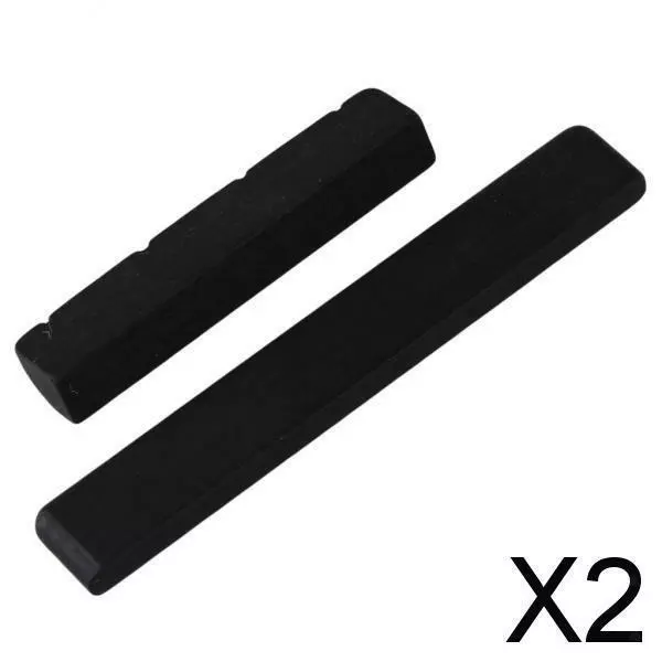 2X 1 Set Sella dado con intaglio per chitarra Ukulele con 4 corde di ricambio