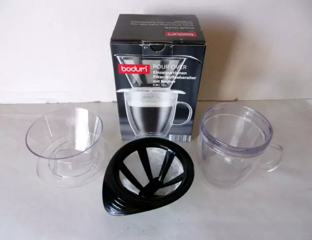 Bodum POUR OVER Einzelportionen Filter - Kaffeebereiter mit Becher 0,35l in OVP