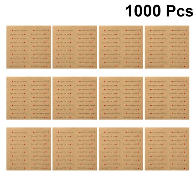 1000 PCS LETTER Stickers Gift Packing Bag Label Round Brown Paper Sticky Labels £12.38 PicClick UK