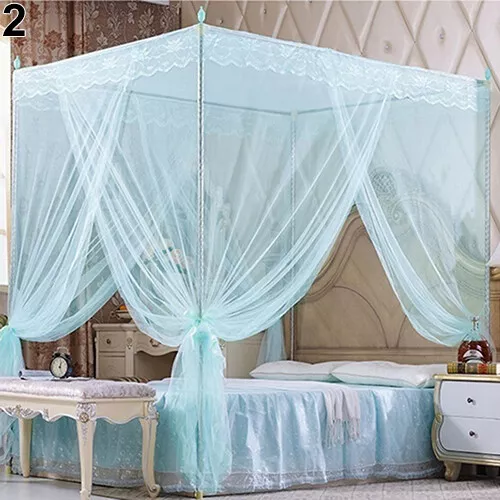 Double Single Queen Canopy Bed Curtain Dome Stopping Mosquito Net Midges Insect