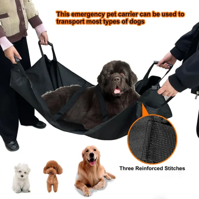 Transport Stretcher with Adjustable Auxiliary Belt Foldaway Portable Pet