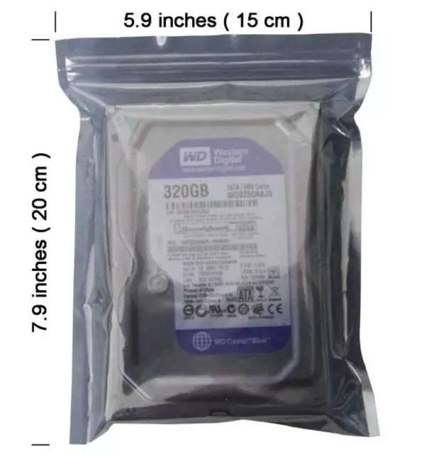 15X20cm/5.9X7.9inches Anti-Static ESD Shielding Silver Zip-Lock Reclosable Bags