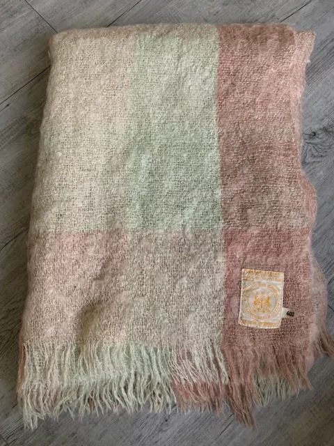 Vtg Hudsons Bay Company 100%  Mohair #602 Throw/Blanket Made In Scotland 74”x49"