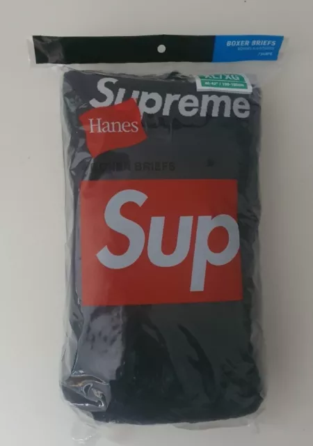 FW23 SUPREME HANES black boxer briefs (4pack) size XL New unopened