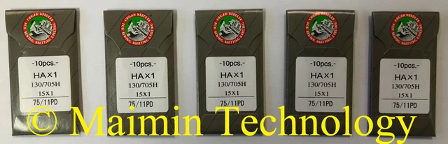 50 75/11 Agujas Máquina De Coser Doméstica De Titanio Órgano Afilado 15X1 Hax1