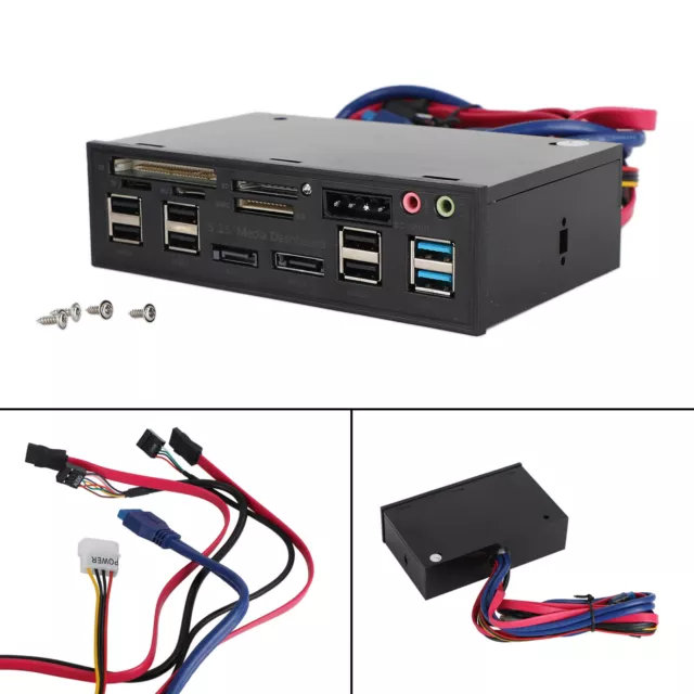 5.25" USB 3.0 SATA eSATA PC Front Panel Media Tableau de bord Card Reader