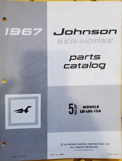 1967 Johnson Sea-Horse Final Edition 5HP Parts Catalog 382084