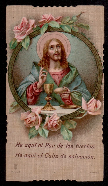 Santino Holy Card SANTA LEGA EUCARISTICA  n° 10036  PANE DI DIO CROMO
