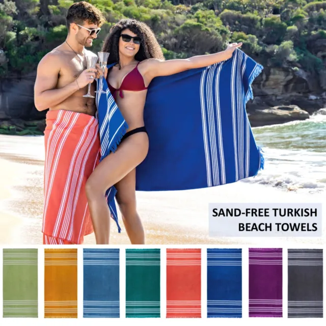Turkish Beach Towel Oversized, Bath Pool Travel Spa Towels, Sand Free Quick Dry