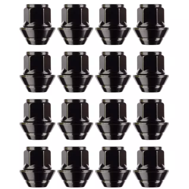 16x Ford Fiesta Replacement Alloy Wheel Nuts M12 x 1.5 19mm Hex OE Style (Black)