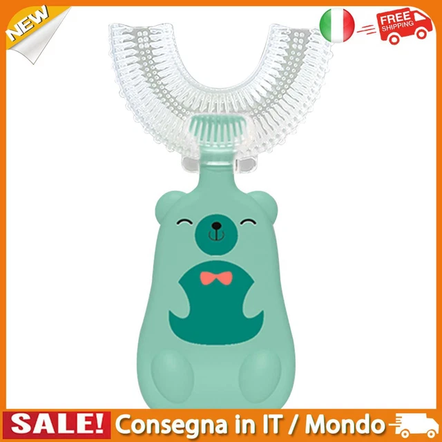 IT Kids Toothbrushes - Cute U-Shaped Toothbrush for Children (Green 2-6Y)